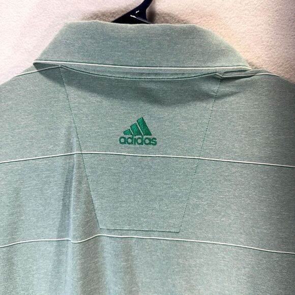 Adidas Golf Climalite Light Green Striped Polo with Notre Dame Logo Mens Size M - Picture 4 of 11